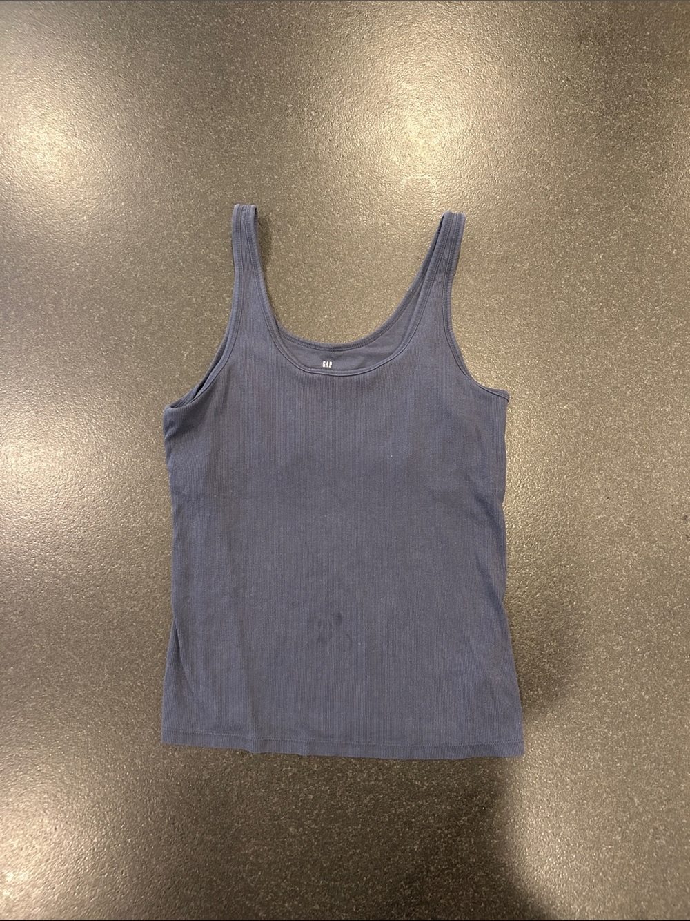 GAP Navy Scoop Neck Tank Top, Built in Bra, Cotton
